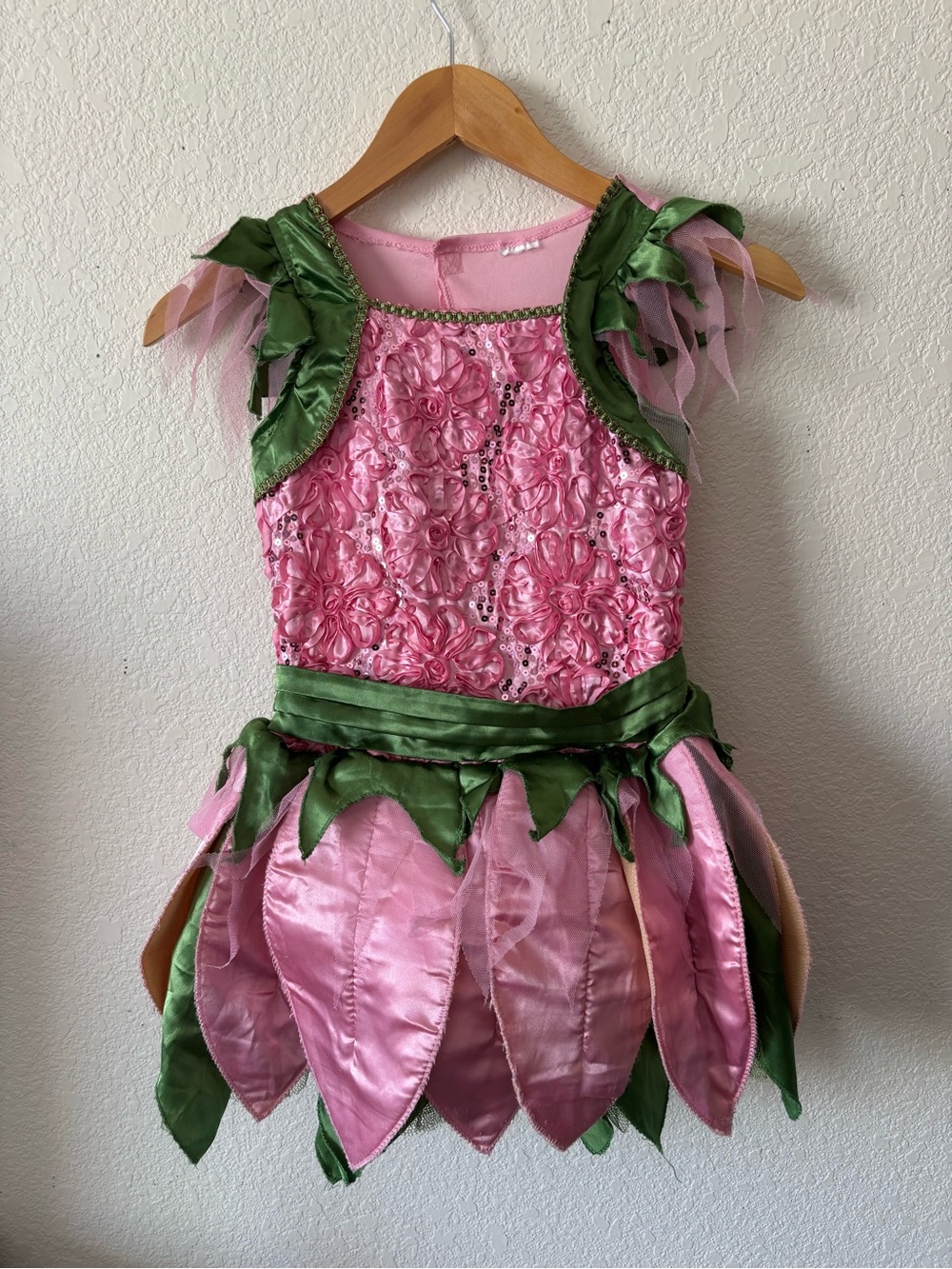 Spirit Halloween Girls Pink Daisy Sunflower Fairy Princess Costume Dress